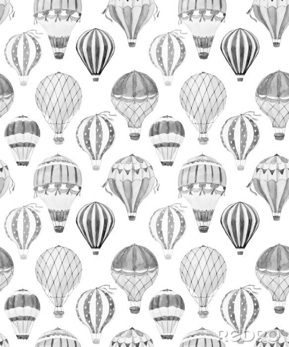 Sticker Aquarell-Luftballon-Vektor-Muster