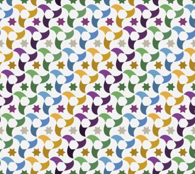 Sticker Arab tiles, mosaic, color background, movement design