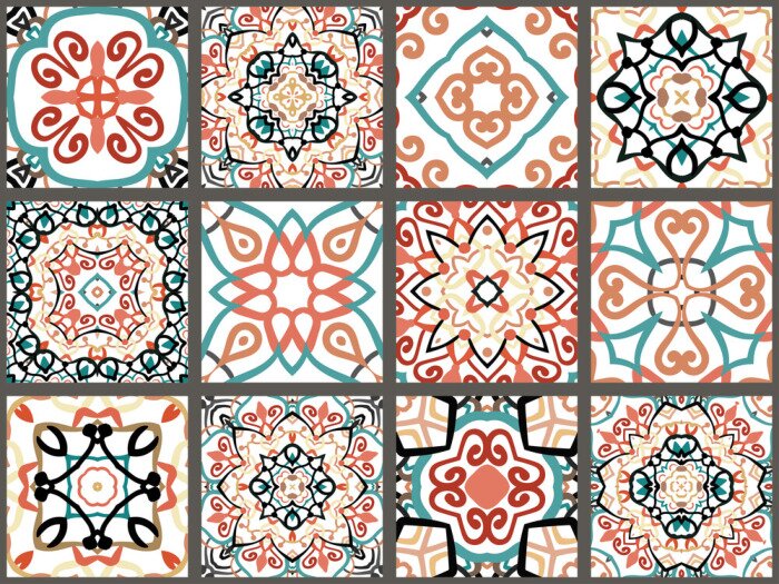 Sticker Arabische dekorative Fliesen