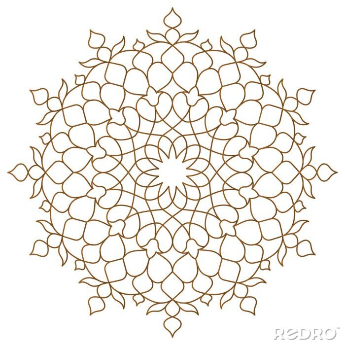 Sticker Arabischer Kreis Muster Monoline Ornament