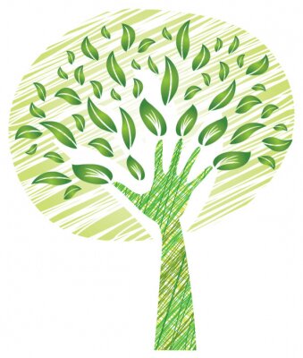 Sticker Arbre et Feuillage - Tronc en forme de Startseite