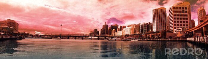 Sticker Architektur mit Stadt im Hintergrund