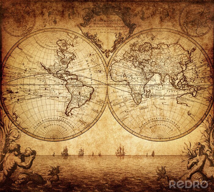 Sticker Archive Weltkarte Vintage