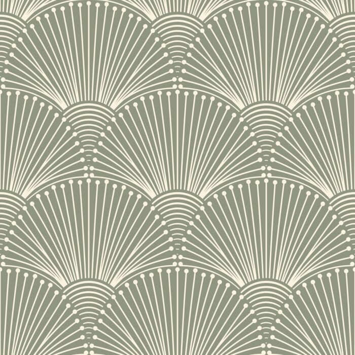 Sticker Art Deco Scallops Grid Pattern