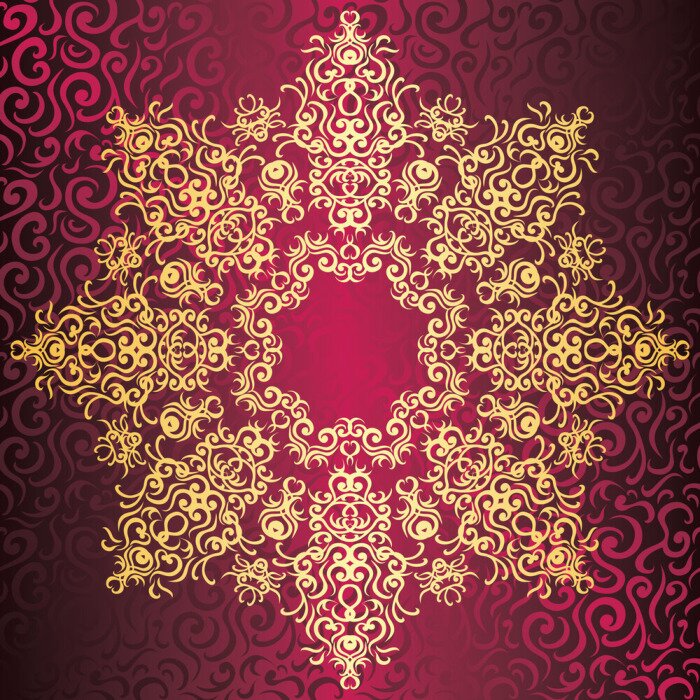 Sticker Asiatisches Thema auf rotem Hintergrund