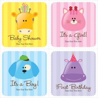 Sticker Assorted Baby-Karten -Set 3
