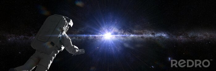 Sticker Astronaut der Milchstraße gegenüber