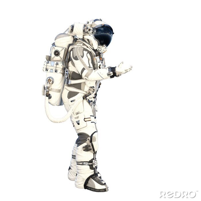 Sticker Astronaut im Raumanzug streckt seine Hand aus Grafik