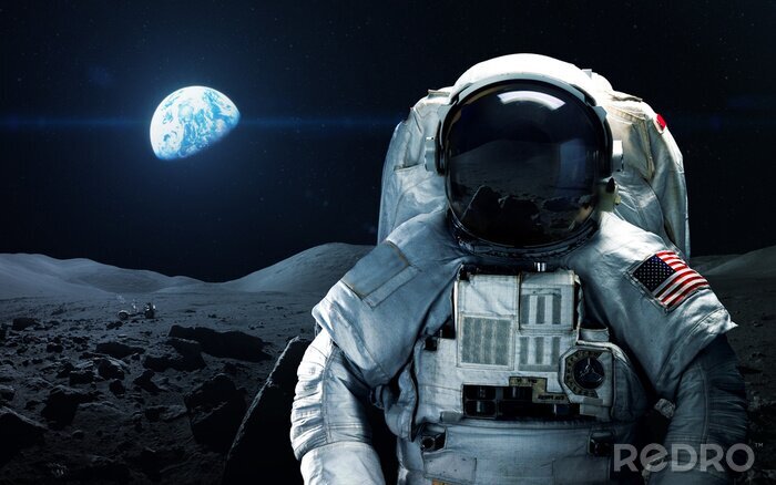 Sticker Astronaut Mond
