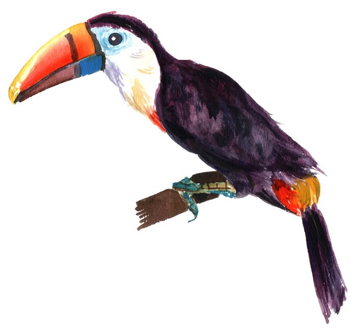 Sticker auf einem Ast sitzender Vogel