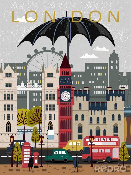Sticker Aufregendes Vereinigtes Königreich-Reiseplakat