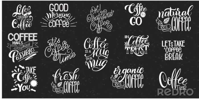 Sticker Aufschriften und Slogans zum Thema Kaffee