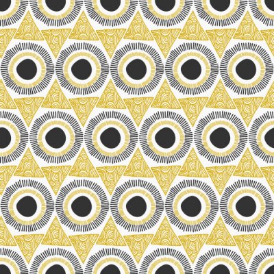 Aztekenmuster mit Punkten Kreisen und Dreiecken