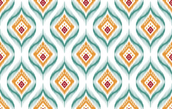 Sticker Aztekisches Ornament mit grünen Details