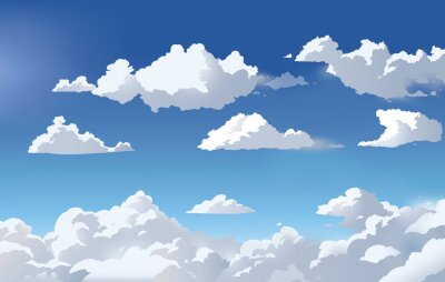 Sticker Azurblauer Himmel und Wolken