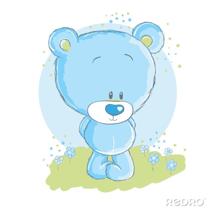 Sticker Baby blue bear