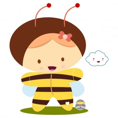 Sticker Baby mit Biene kawaii Kostüm