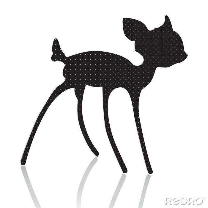 Sticker bambi Silhouette Vektor-Illustration