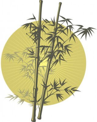 Sticker Bamboo Illustration