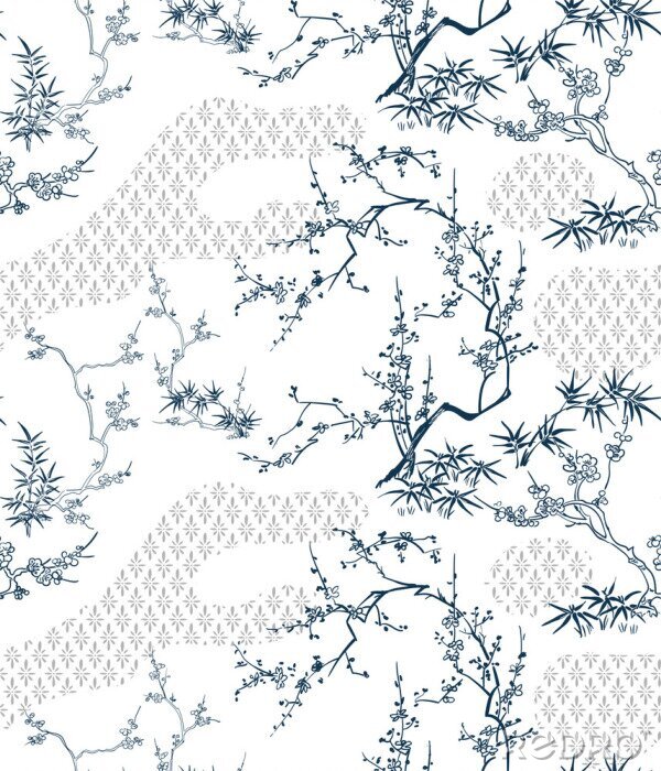 Sticker Bambus Motiv grafisch