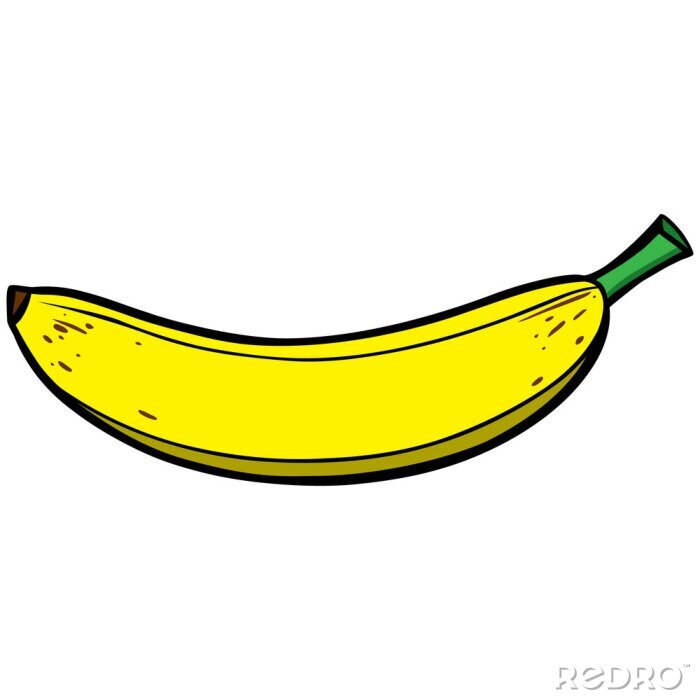 Sticker Banane auf weißem Hintergrund einfache Grafik