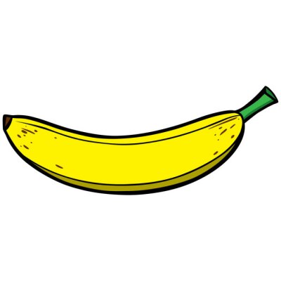Sticker Banane auf weißem Hintergrund einfache Grafik