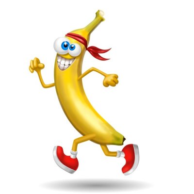 Sticker Banane Läufer mit einem roten Stirnband