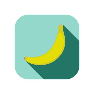 Sticker Banane minimalistisches Logo auf türkisfarbenem Hintergrund