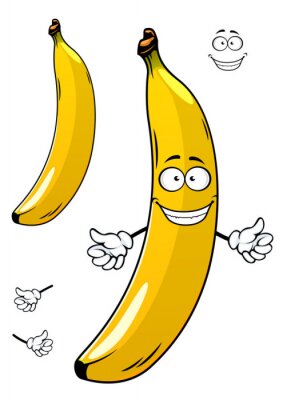 Sticker Bananen Cartoon-Illustrationen auf weißem Hintergrund