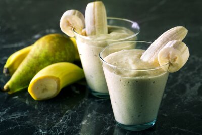 Sticker Bananen in Form von gesunden Cocktails