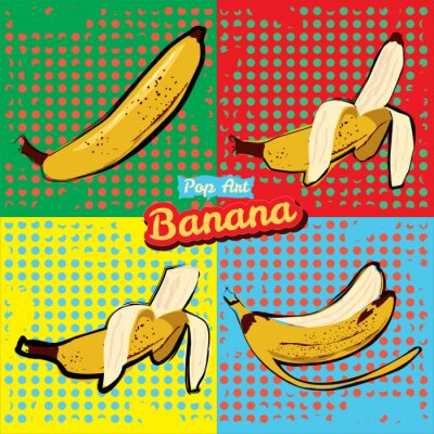 Sticker Bananen mehrfarbige Pop-Art-Grafiken