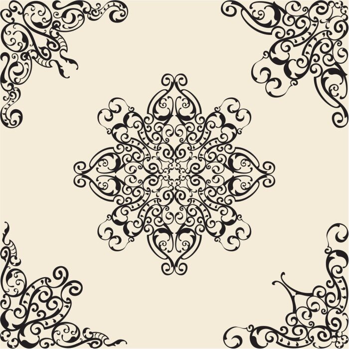 Sticker Barock Eckelemente