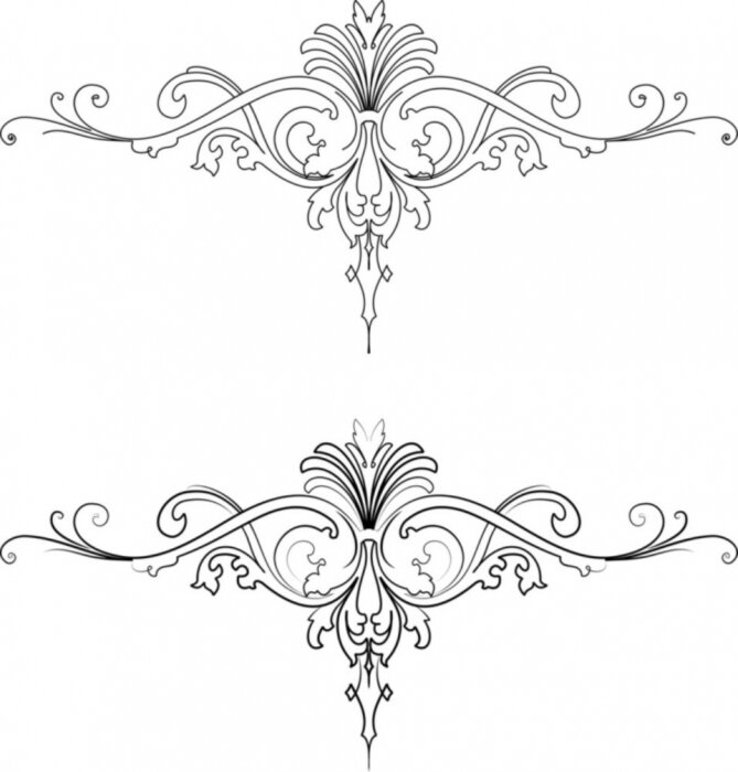 Sticker Barock zwei Stile: Traditionelle und Kalligraphie .