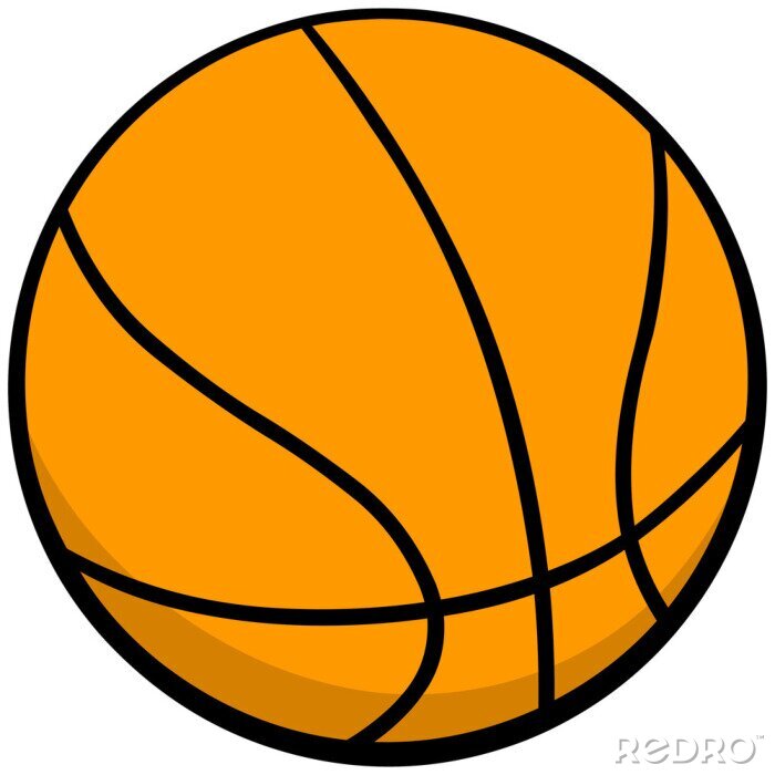 Sticker Basketball auf weißem Hintergrund