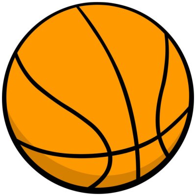 Sticker Basketball auf weißem Hintergrund
