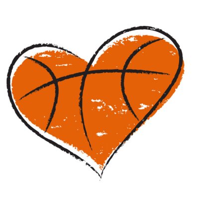 Sticker Basketball Herzen