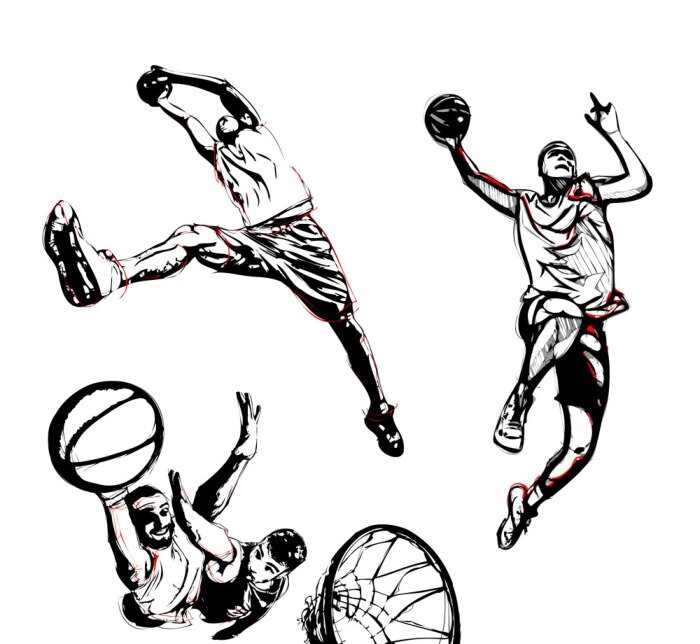 Sticker Basketball Trio
