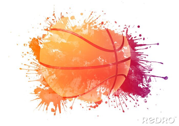 Sticker Baskettball mit Flecken