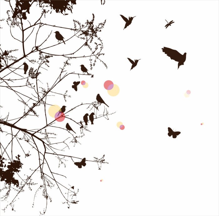 Sticker Baum und Vogel