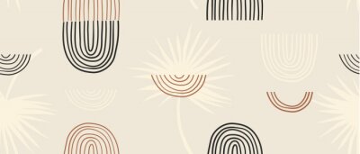 Beigefarbenes Pflanzenmuster