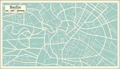 Sticker Berlin Deutschland Karte im Retro-Stil.