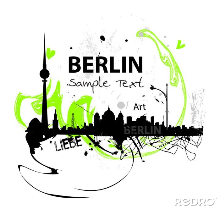 Sticker Berlin Skyline abstract
