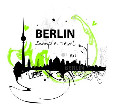 Sticker Berlin Skyline abstract