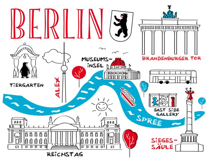 Sticker Berlin, Wahrzeichen und Sehenswürdigkeiten
