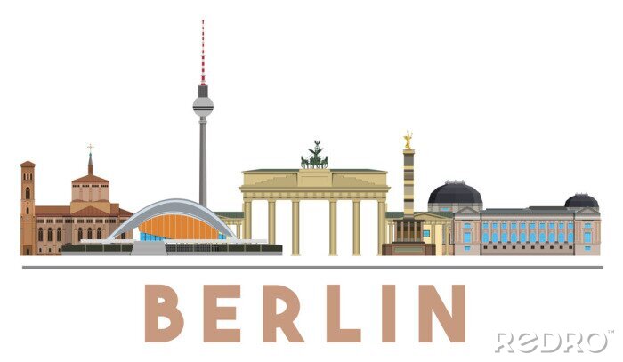 Sticker Berliner Sehenswürdigkeiten Skyline