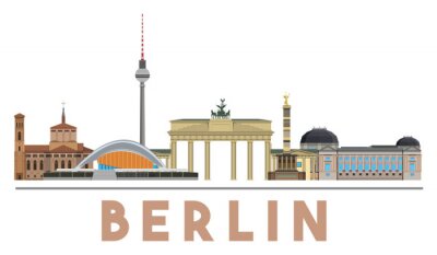 Sticker Berliner Sehenswürdigkeiten Skyline