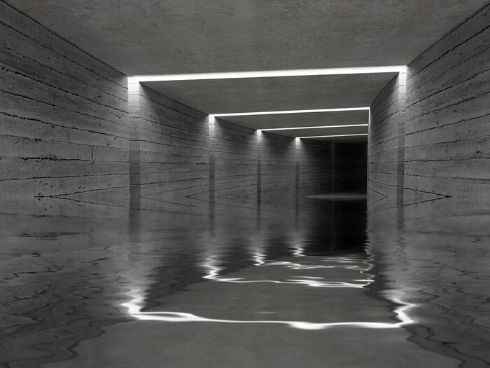 Sticker Beton-Tunnel mit Wasser