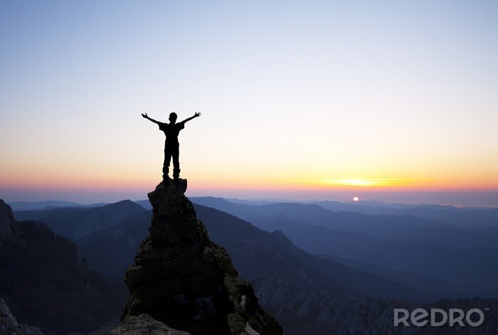 Sticker Bezwingen der Berggipfel