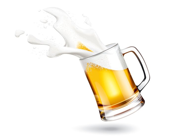 Sticker Bier gießt aus einem Krug