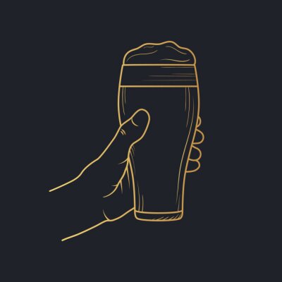 Sticker Bier in einem hohen Glas einfache Grafik
